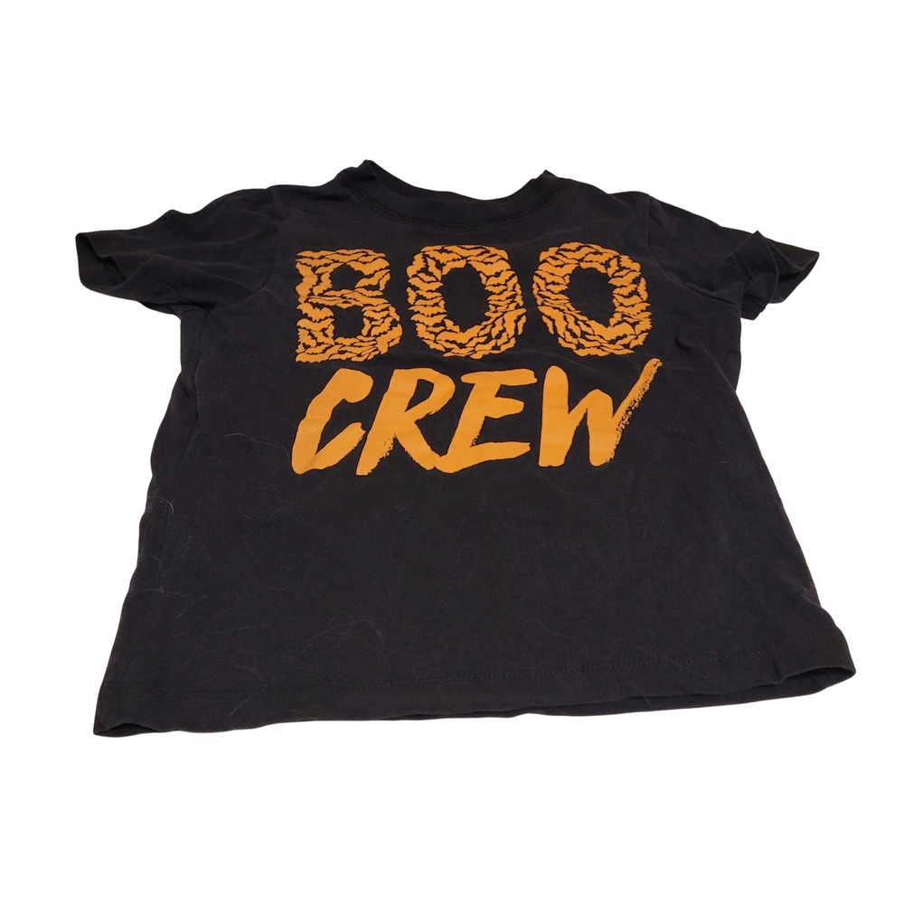 City Streets Boo Crew Halloween Graphic Tee Kids 4T Black Orange Spooky Fall